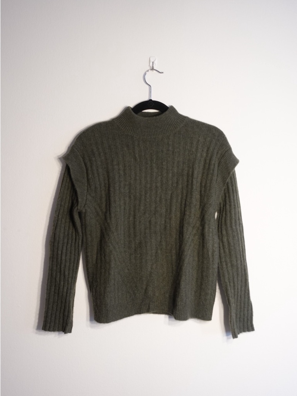 Ribbed Mock Neck Sweater in Olive